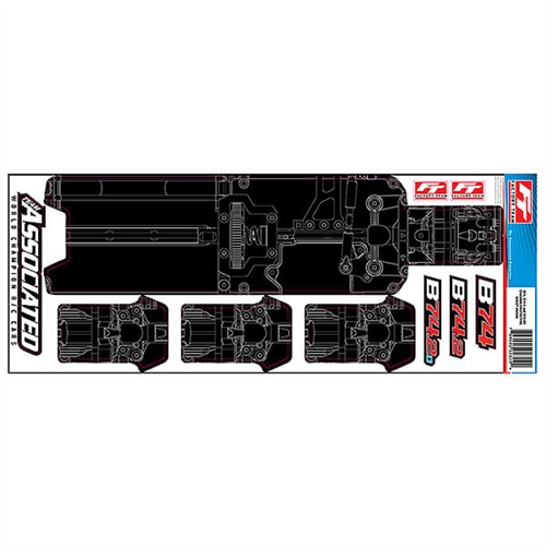 TEAM ASSOCIATED RC10B74.2 FT C HASSIS PROTECTIVE SHEET, PRINT